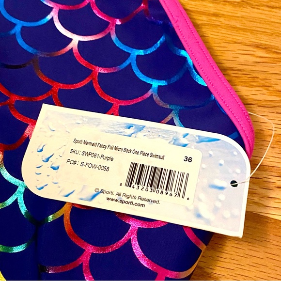 🎉SPORTI mermaid foil micro-back one-piece swimsuit - Picture 9 of 17